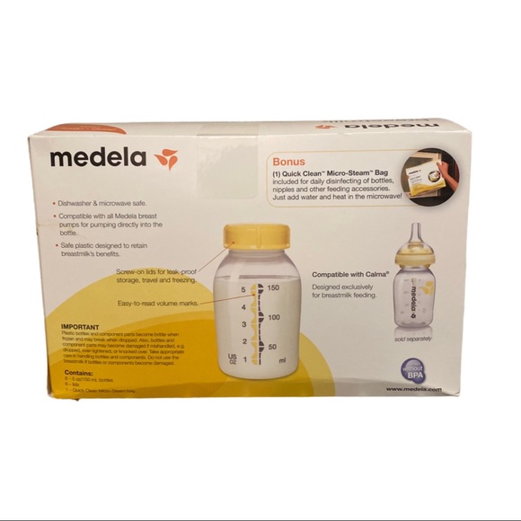 MEDELA Breastmilk Collection & Storage Gift Set Box 6 Bottles and Lids - Picture 3 of 5